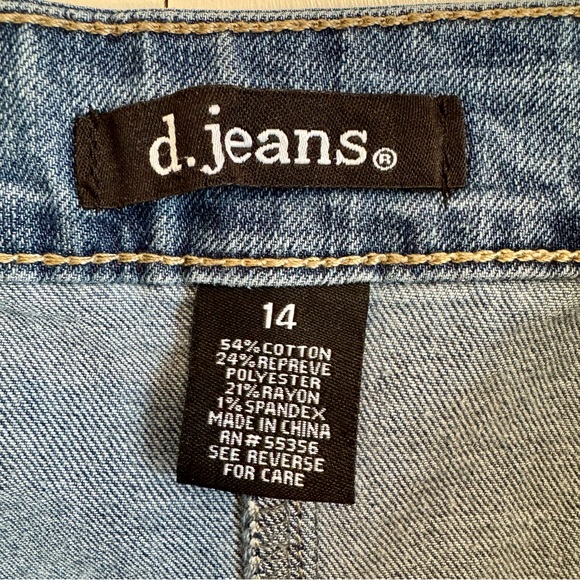 d. jeans High Waist Denim Button Front Skirt - Size 14 - Picture 5 of 6